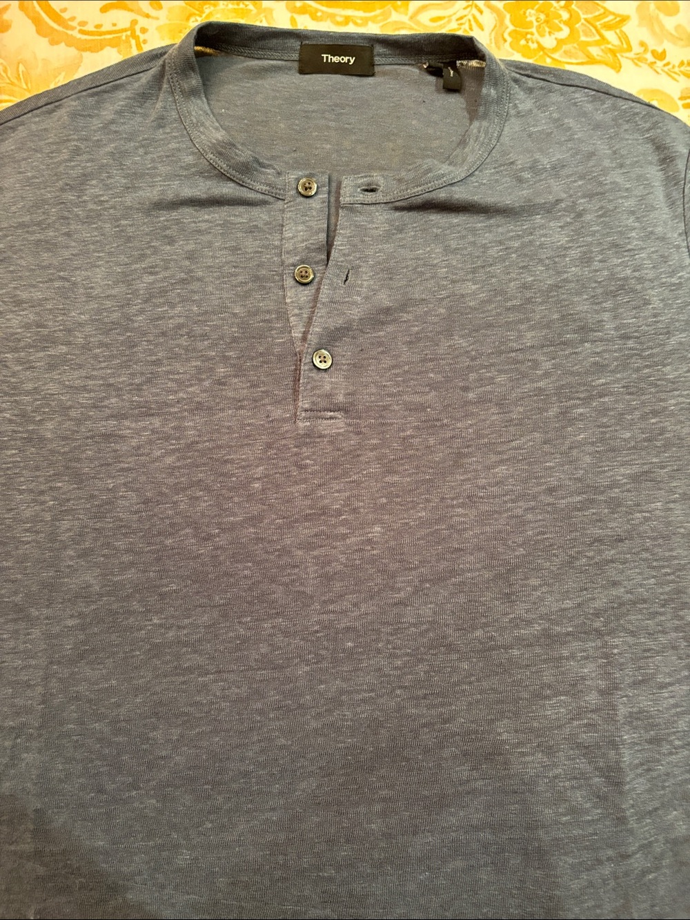 Theory Men’s Slate Blue Long-Sleeve Henley